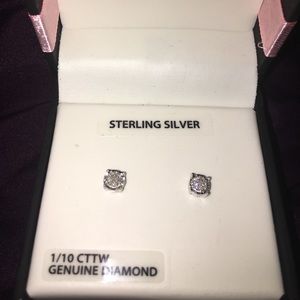 Sterling Silver 1/10 ct diamond earrings